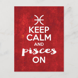 Behålla Lugn Pisces on Birthday Horoscope Vykort