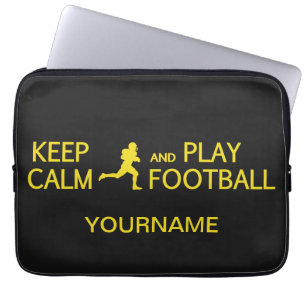 Behålla Lugn & Play Football anpassningsbar laptop Sleeve