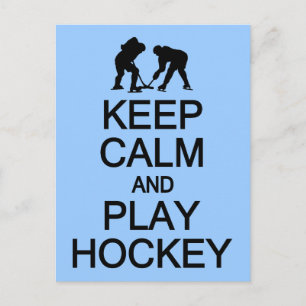 Behålla Lugn & Play Hockey anpassningsbar vycard Vykort