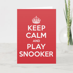 Behålla Lugn Play Snooker Hälsning Note Card Kort