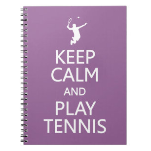 Behålla Lugn & Play Tennis anpassningsbar färg bär Anteckningsbok Med Spiral