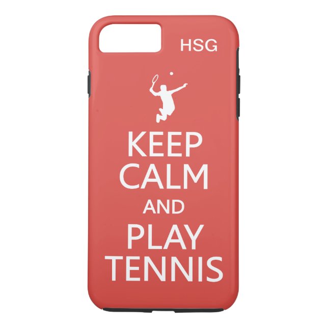 Behålla Lugn & Play tennis anpassningsbar monogram Case-Mate iPhone Skal (Baksida)