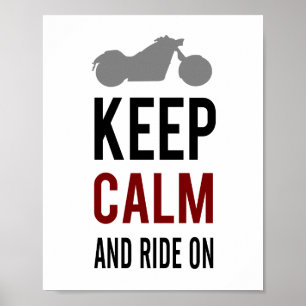 Behålla Lugn Ride (standard bild ram storlek) Poster
