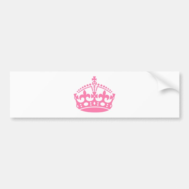 Behålla lugn rosa seger krona bildekal (Framsidan)