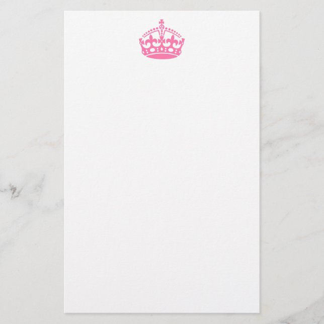 Behålla lugn rosa seger krona brevpapper (Framsida)
