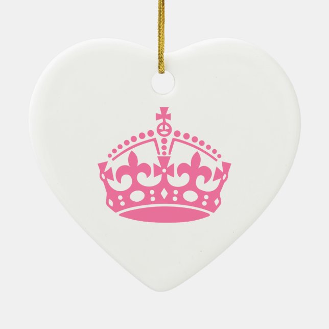 Behålla lugn rosa seger krona julgransprydnad keramik (Baksidan)