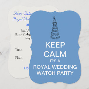 BEHÅLLA LUGN Royal Bröllop Watch Party Inbjudan (b