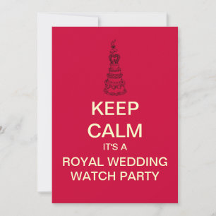 BEHÅLLA LUGN Royal Bröllop Watch Party Inbjudan (r