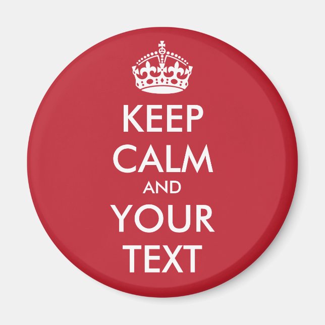 Behålla Lugn Runda magnet - personlig text (Framsidan)