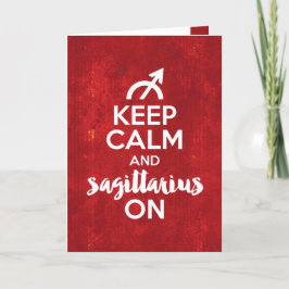 Behålla Lugn Sagittarius på födelsedagsrött Kort