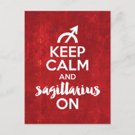 Behålla Lugn Sagittarius på födelsedagsrött Vykort