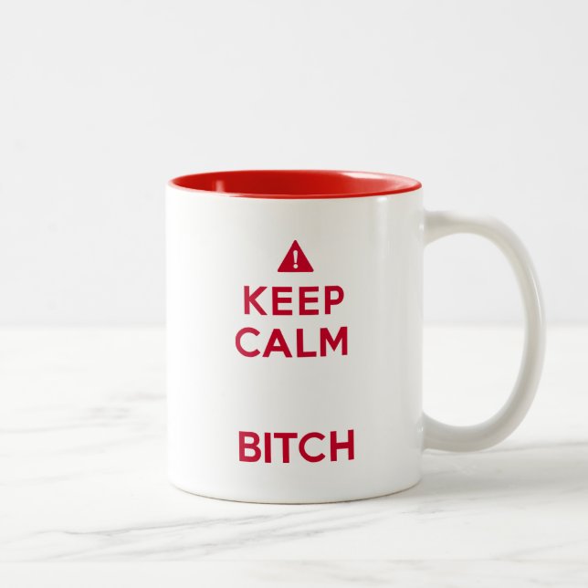 Behålla Lugn Sarcasm Parody Funny Mug Två-Tonad Mugg (Höger)