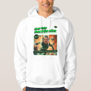 Behålla Lugn Space Girl Retro Tecknad Bok Hoodie