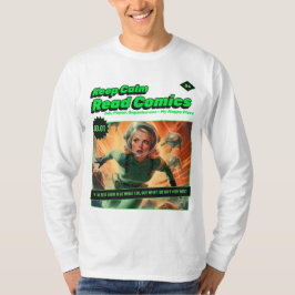 Behålla Lugn Space Girl Retro Tecknad Bok Långärma T Shirt