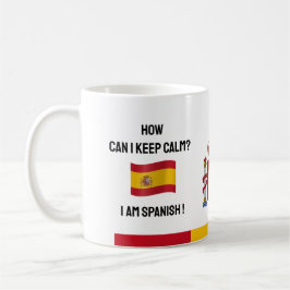 Behålla Lugn Spanien & Funny Text, spanska Flagga Kaffemugg