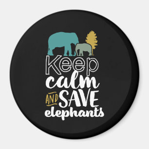 Behålla Lugn Spara Elephants Animal Lover Activist Magnet