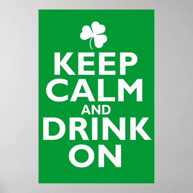 Behålla Lugn St patricks day Humor Poster (Framsidan)