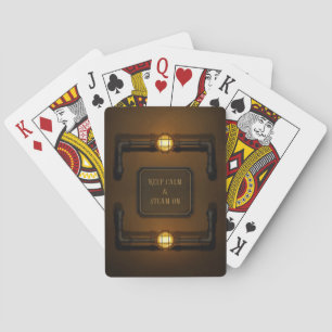 "Behålla Lugn & Steam On" Industrial Steampunk Sig Casinokort