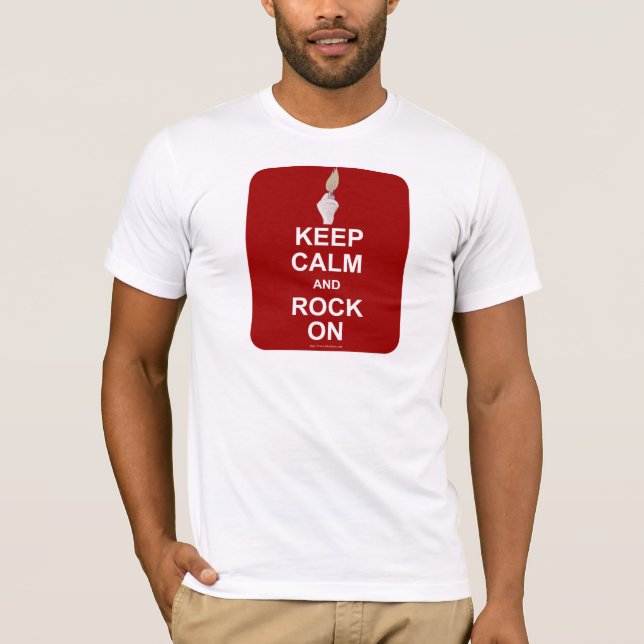 Behålla Lugn Sten på Roligt Slogan Tee (Framsida)