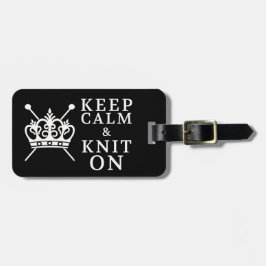 Behålla Lugn Sticka på båtar/Krona Logotyp {Mörk} Bagagebricka