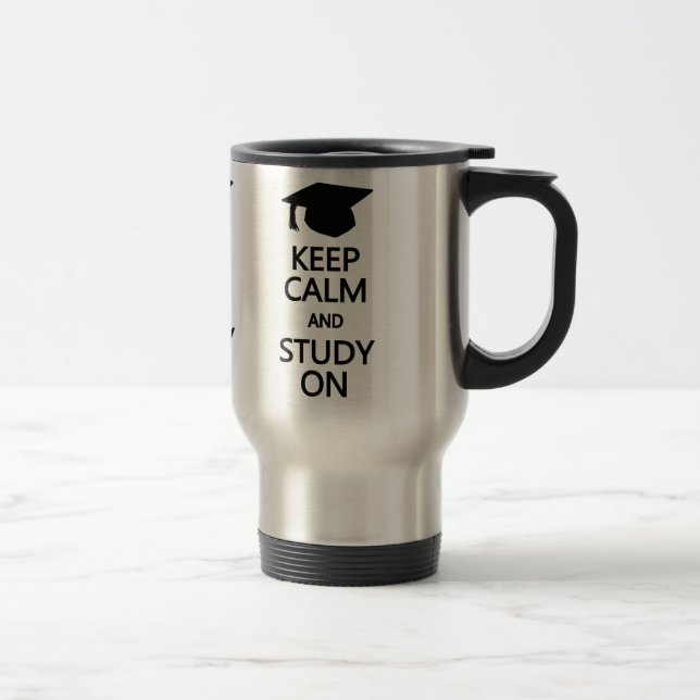 Behålla Lugn & Study On mugg - välj stil, färg (Höger)