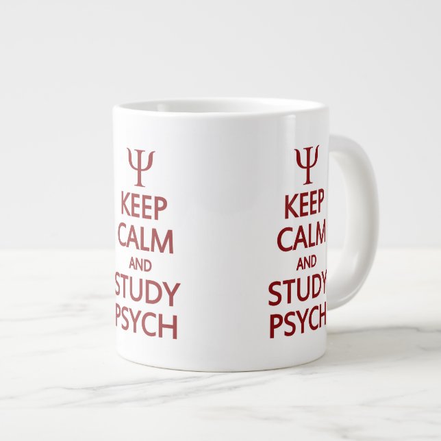 Behålla Lugn & Study Psych anpassningsbar mugg Jumbo Mugg (Framsida höger)