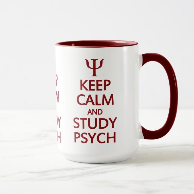 Behålla Lugn & Study Psych mugg - välj stil, färg (Höger)