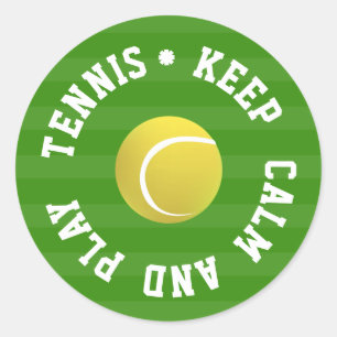 BEHÅLLA LUGN TENNIS BOLL - Personlig TEXT Runt Klistermärke