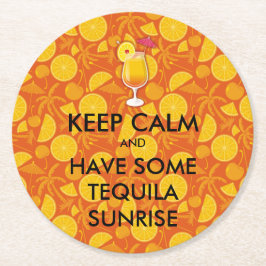 Behålla Lugn - Tequila Sunrise Underlägg Papper Rund