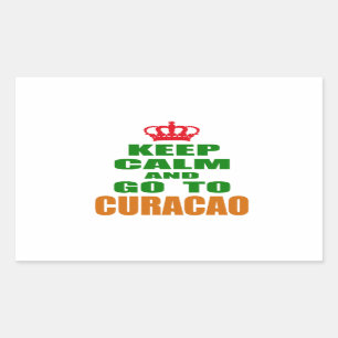 Behålla lugn till Curacao. Rektangulärt Klistermärke