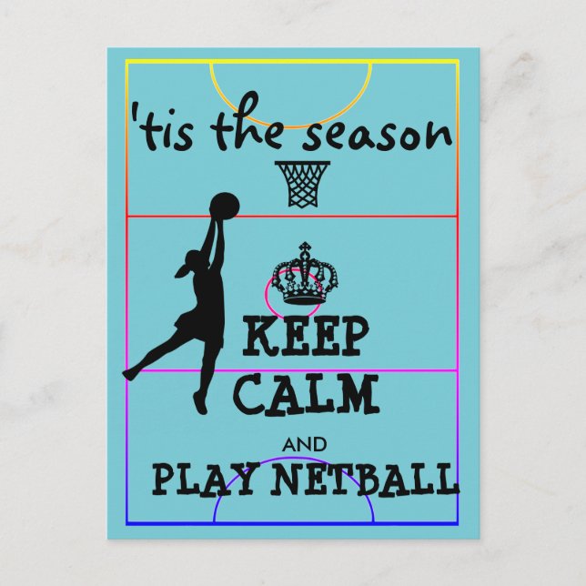 Behålla Lugn Tis Netball Season Vykort (Framsida)
