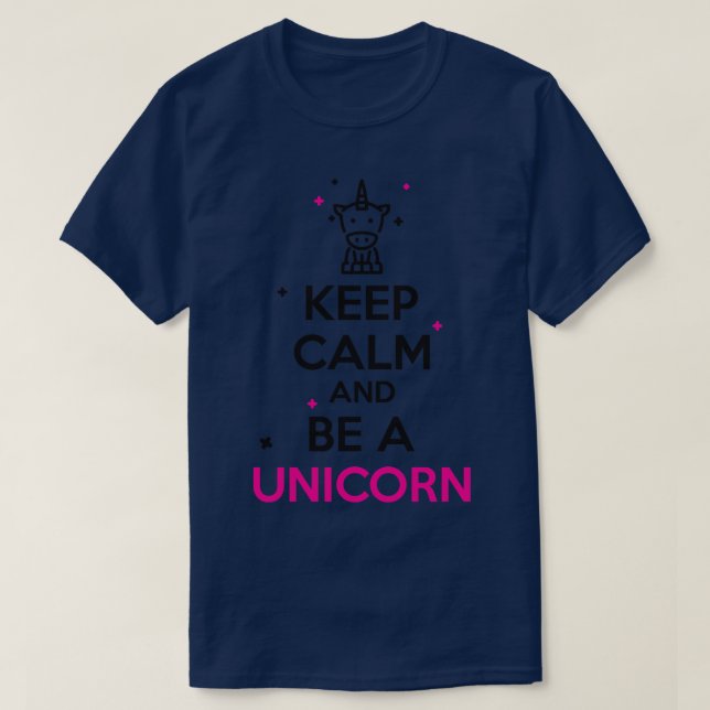 Behålla lugn unicorn t shirt (Design framsida)