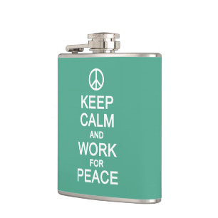 Behålla Lugn & Work For Peace anpassningsbar-kolv Fickplunta