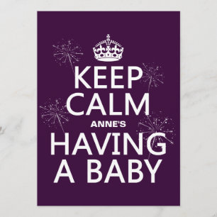 Behålla Lugn X har Baby (i alla färger) Inbjudningar