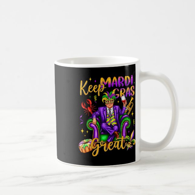 Behålla Mardi Gras Underbar Carnival Outfit Funny  Kaffemugg (Höger)
