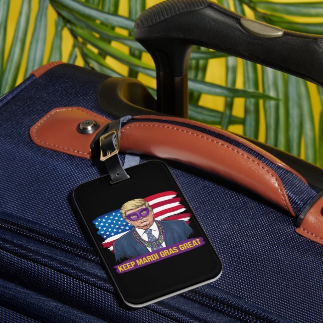 Behålla Mardi Gras Underbar Funny Trump Mardi Gras Bagagebricka (Framsida Insitu 1)