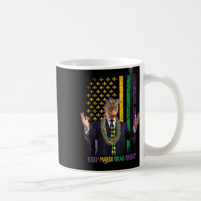 Behålla Mardi Gras Underbar Funny Trump Mardi Gras Kaffemugg (Höger)