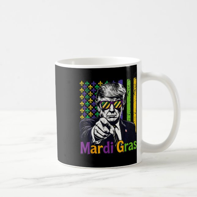 Behålla Mardi Gras Underbar Funny Trump Mardi Gras Kaffemugg (Höger)