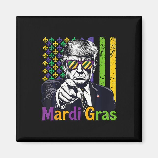 Behålla Mardi Gras Underbar Funny Trump Mardi Gras Magnet (Framsidan)