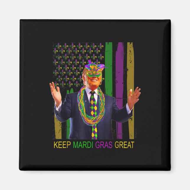Behålla Mardi Gras Underbar Funny Trump Mardi Gras Magnet (Framsidan)