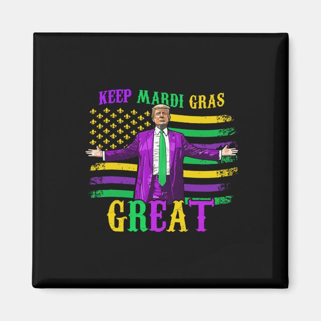Behålla Mardi Gras Underbar Funny Trump Mardi Gras Magnet (Framsidan)