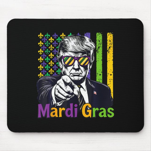 Behålla Mardi Gras Underbar Funny Trump Mardi Gras Musmatta (Framsidan)