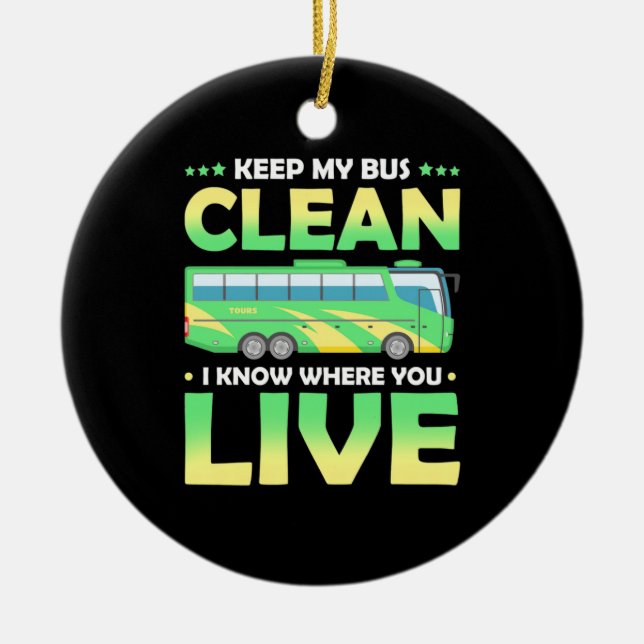 Behålla min Buss Clean Julgransprydnad Keramik (Framsidan)