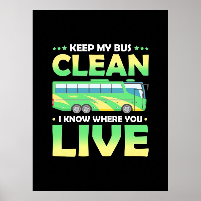Behålla min Buss Clean Poster (Framsidan)