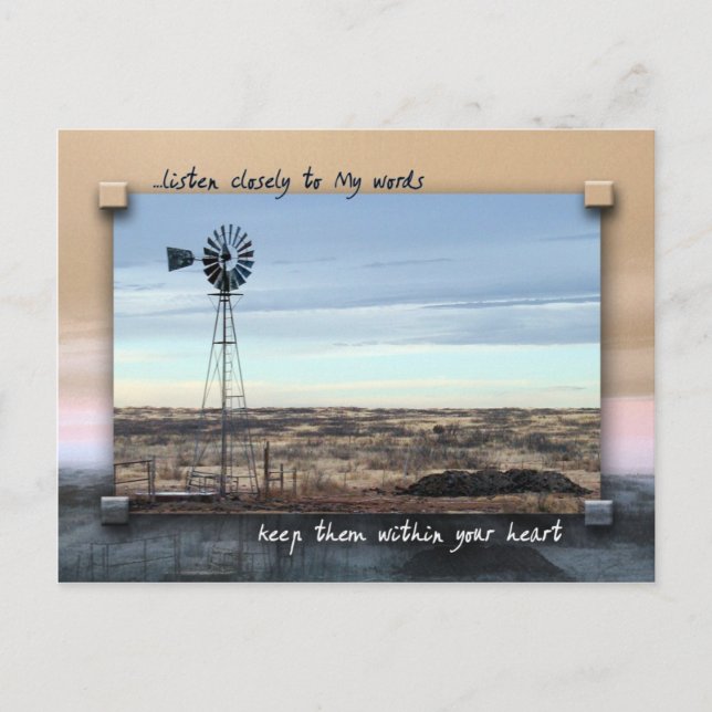 Behålla Mitt Ord i hjärtat Vykort (Framsida)