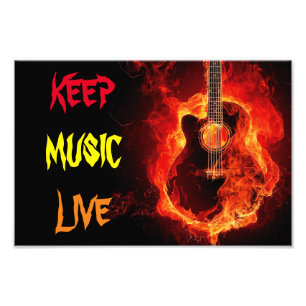 behålla musik live-skrikande guitar fototryck