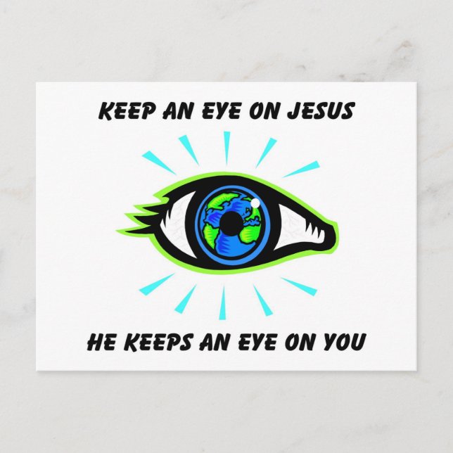 Behålla och öga om Jesus kristna gåva Vykort (Framsida)