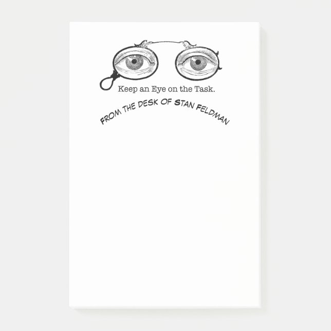 Behålla och öga om uppgiften post-it block (Framsida)