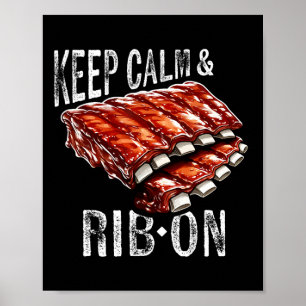 Behålla och revben på BBq Rib Älskare Gr Poster