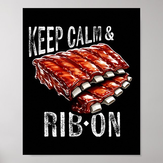Behålla och revben på BBq Rib Älskare Gr Poster (Framsidan)